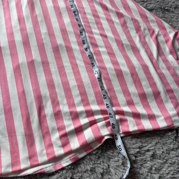 ⭐️⭐️⭐️NWT LuLaRoe Pink and White Striped Riley Dress size Large - Picture 4 of 6